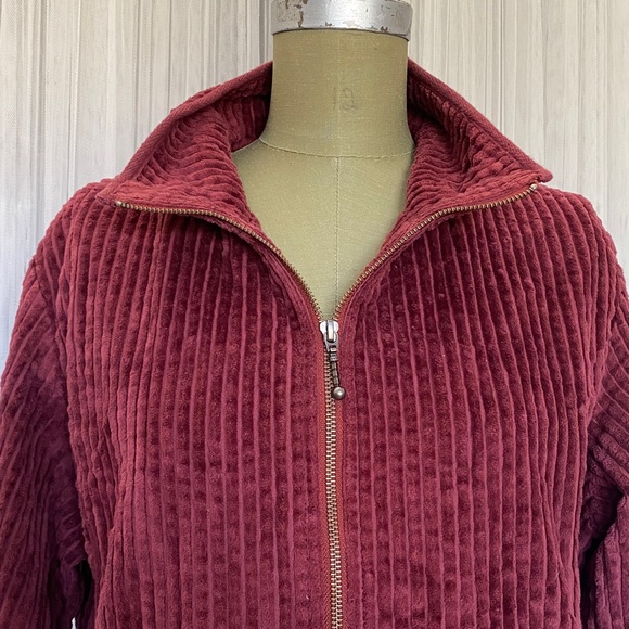 Women’s Woolrich Kinsdale Corduroy Burgundy Full Zip Jacket, Pockets! Size L - Picture 7 of 17